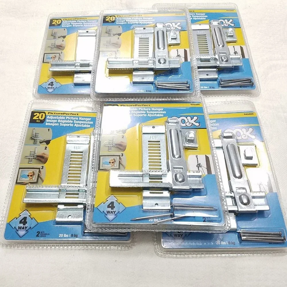 Set of 6 OOK Hillman Picture Perfect 4-Way Adjustable Picture Hanger Hardware