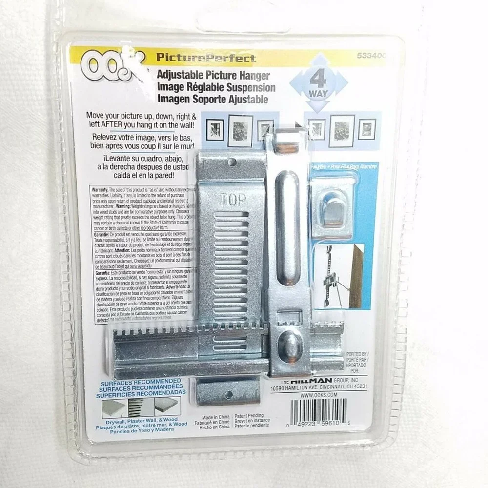 Set of 6 OOK Hillman Picture Perfect 4-Way Adjustable Picture Hanger Hardware