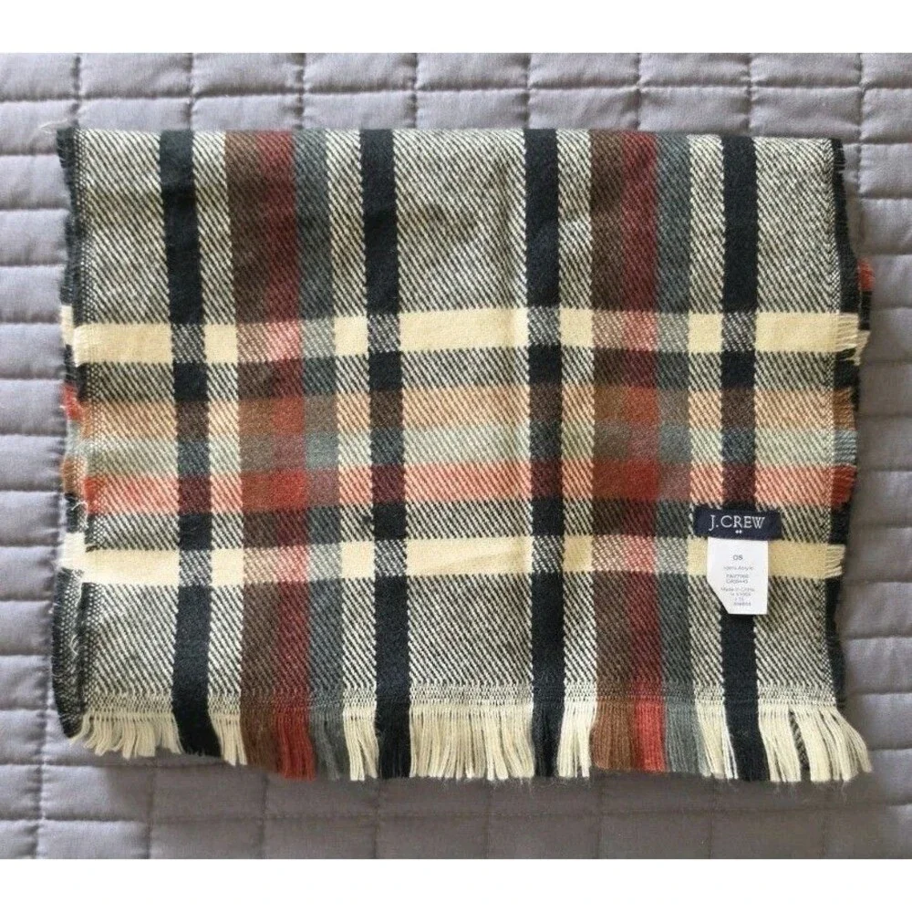 J. Crew Large Plaid Scarf @ 72” x 12”