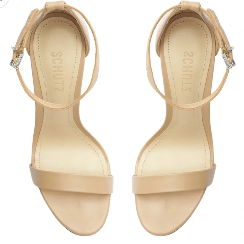 Schutz Tan Suede‎ Cady Lee Block Heel Sandals Sz. 8.5