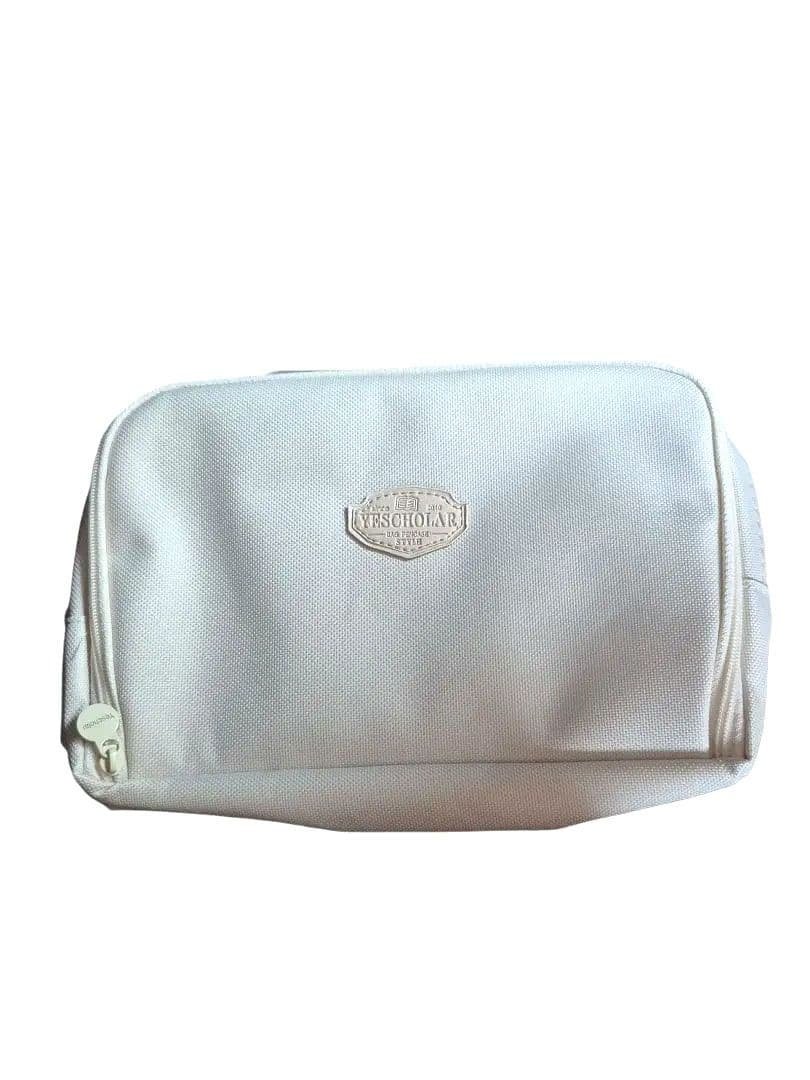 Pencil Case Pouch Box Divider Large Capacity Fits 20cm Ruler Ivory